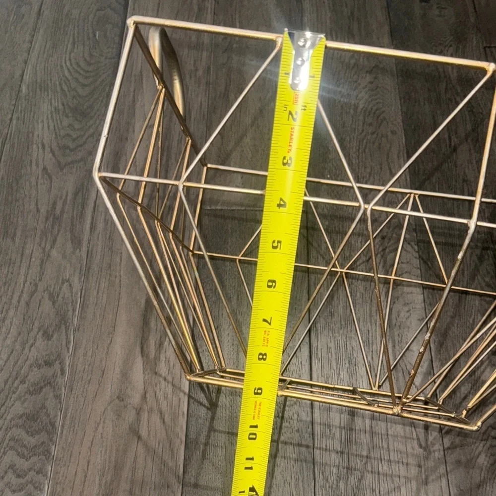 Gold and silver rustic like Wire Storage Basket